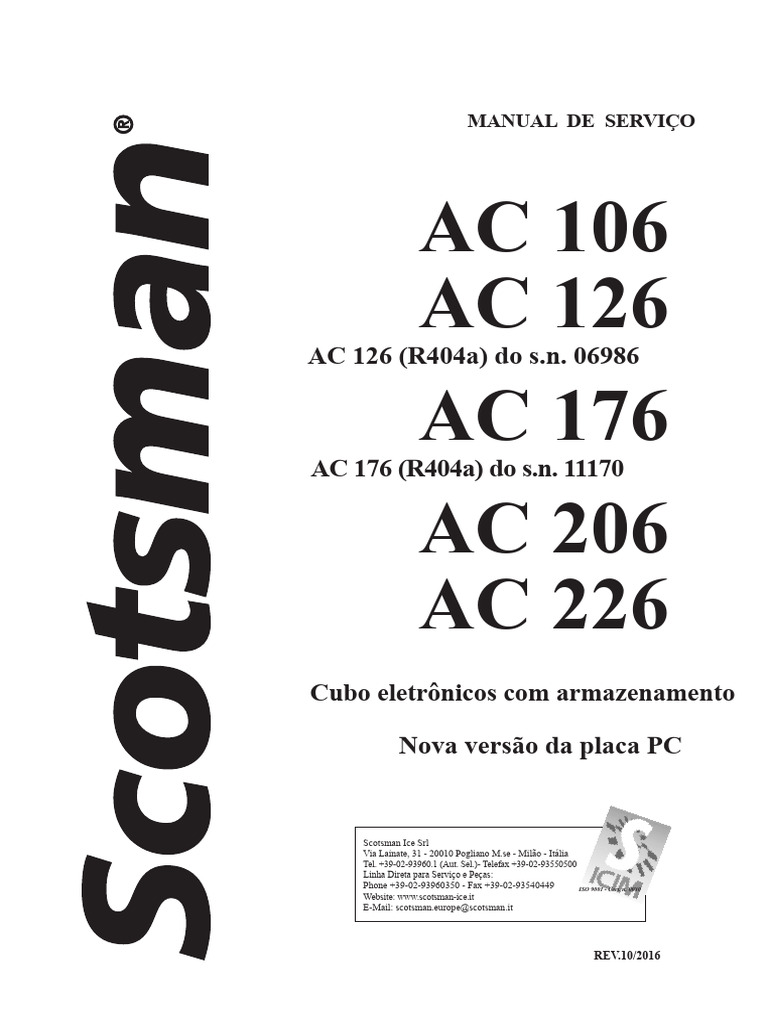 Manual de Serviço para Modelos AC 106 a 226 | PDF | Gases | Fenômenos ...