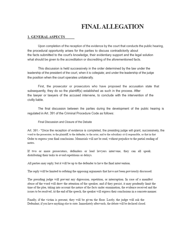 FINAL ARGUMENT Criminal Argentina | PDF | Theorem | Axiom