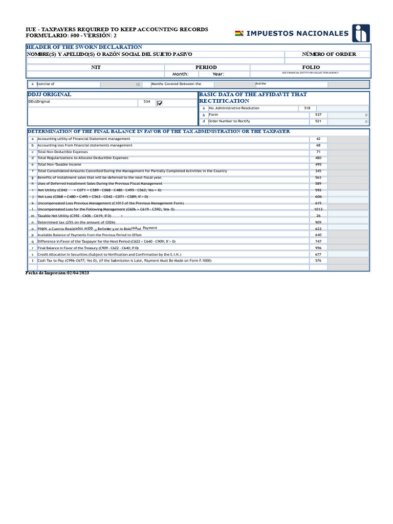 Form 500 - Empty | PDF | Taxes | Tax Deduction