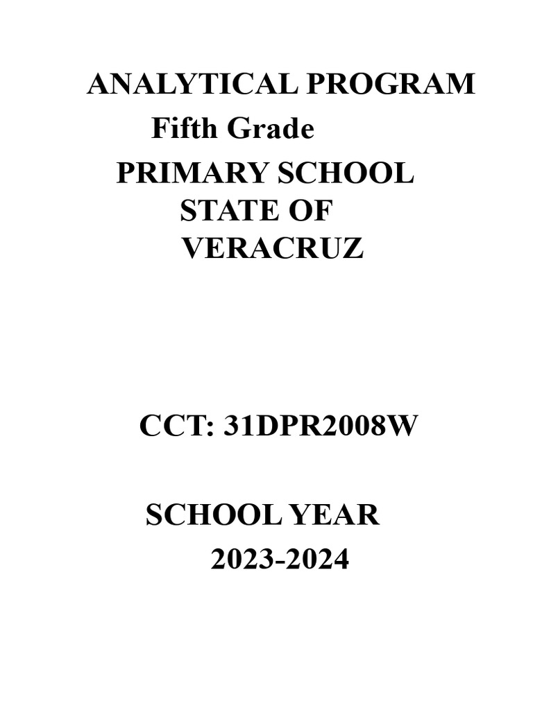 Fifth Grade Analytical Program Overview | PDF | Educational Assessment ...