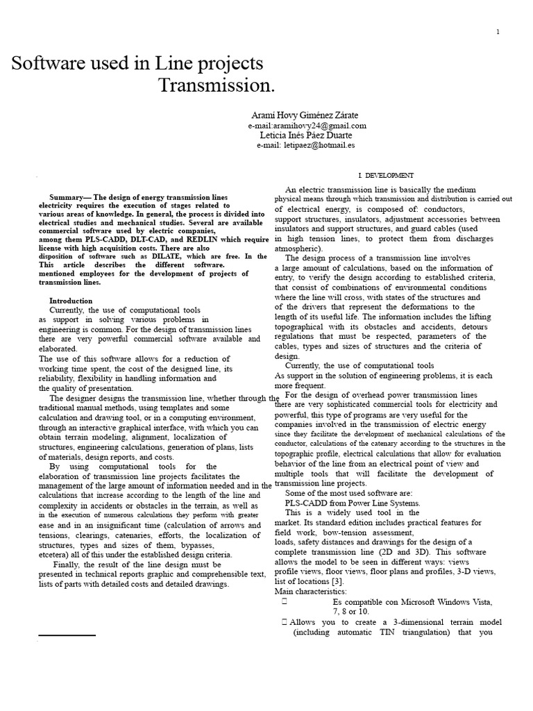 Software for Transmission Line Design | PDF | Electric Power ...