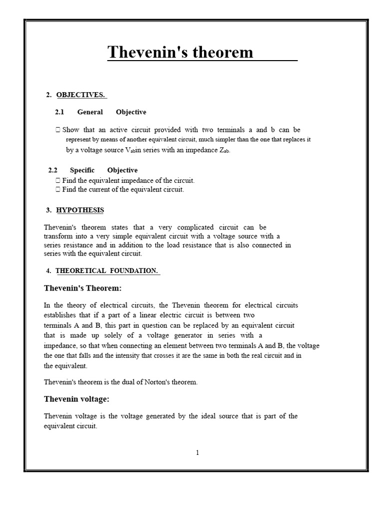 Thevenin's Theorem Explained | PDF | Electrical Impedance | Electrical ...