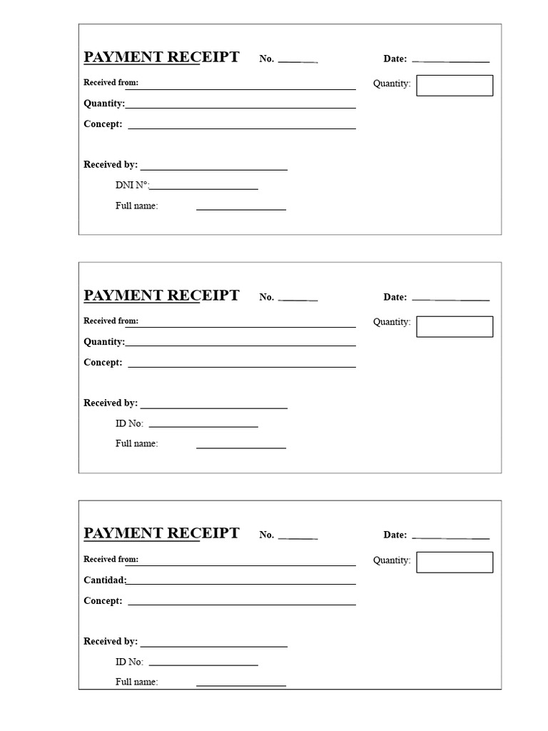 Payment Receipt Template | PDF