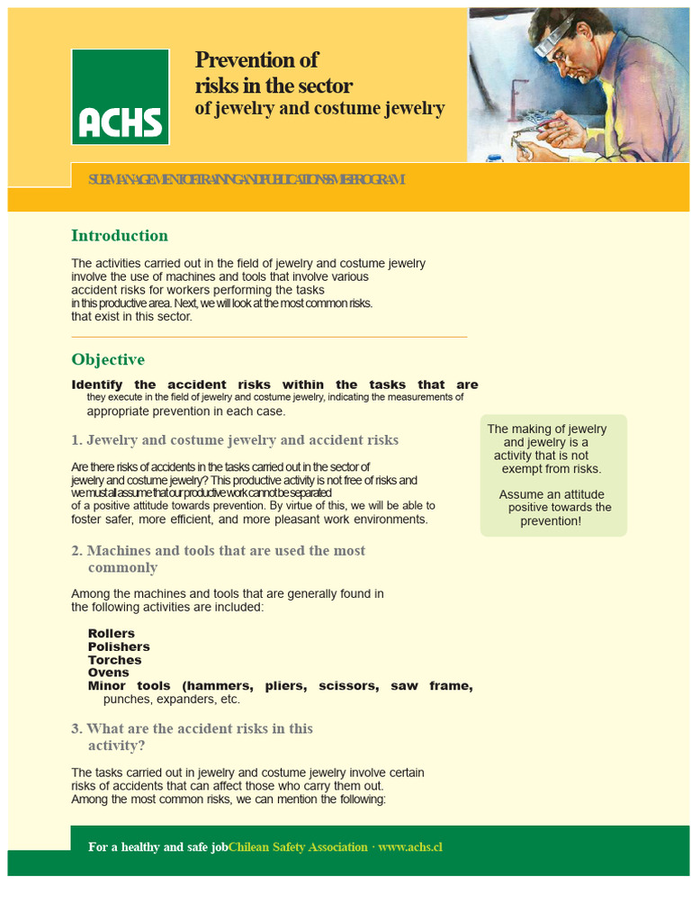 Jewelry Industry Risk Prevention Guide | PDF | Personal Protective ...