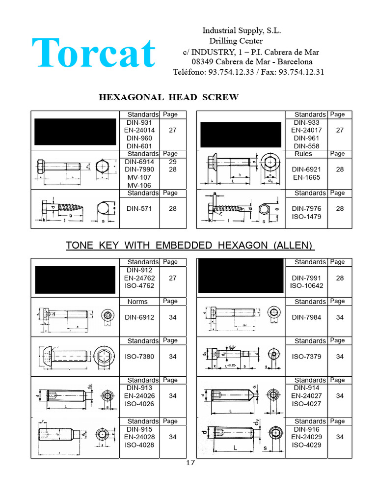 Hexagonal Head Screw Standards Guide | PDF