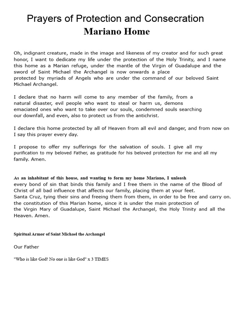 Prayers for Home Protection and Blessing | PDF | Mary, Mother Of Jesus ...