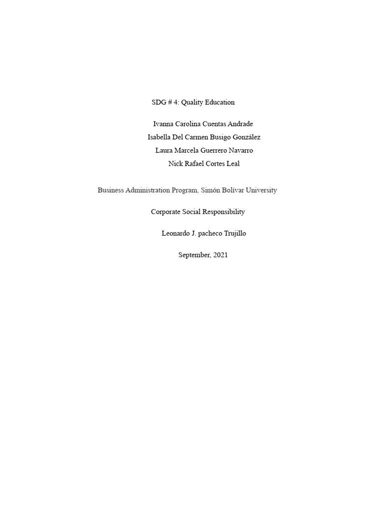 Understanding SDG 4: Quality Education | PDF