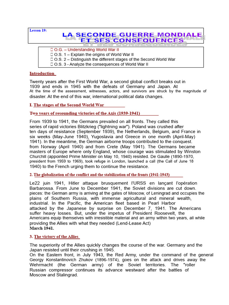 World War II: Causes, Stages, and Impact | PDF | Allies Of World War II ...