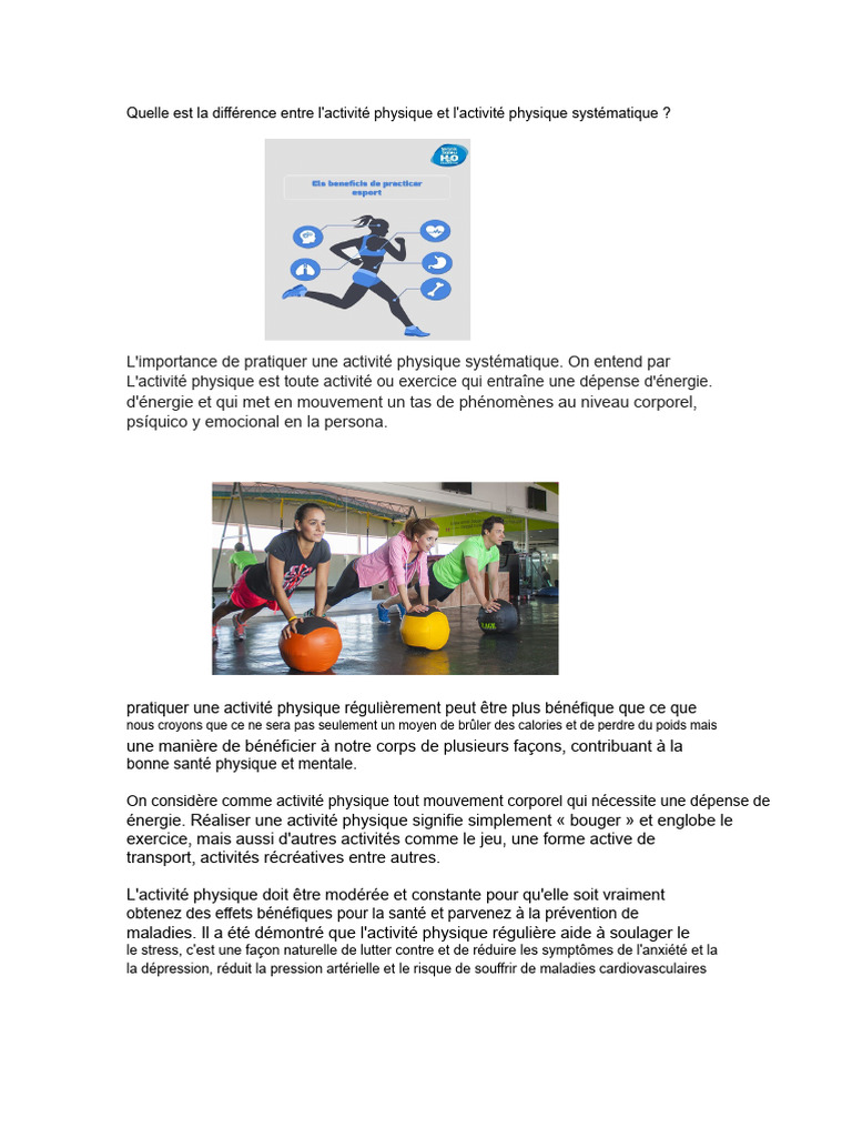 Différence entre activité physique et systématique | PDF
