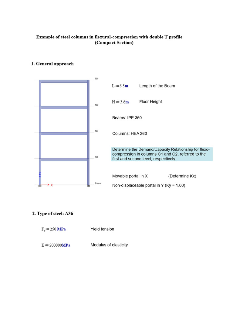 Flexural-Compression Analysis of HEA Columns | PDF | Buckling | Bending