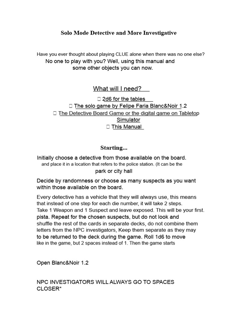 Solo Investigative Detective | PDF | Crimes | Crime & Violence