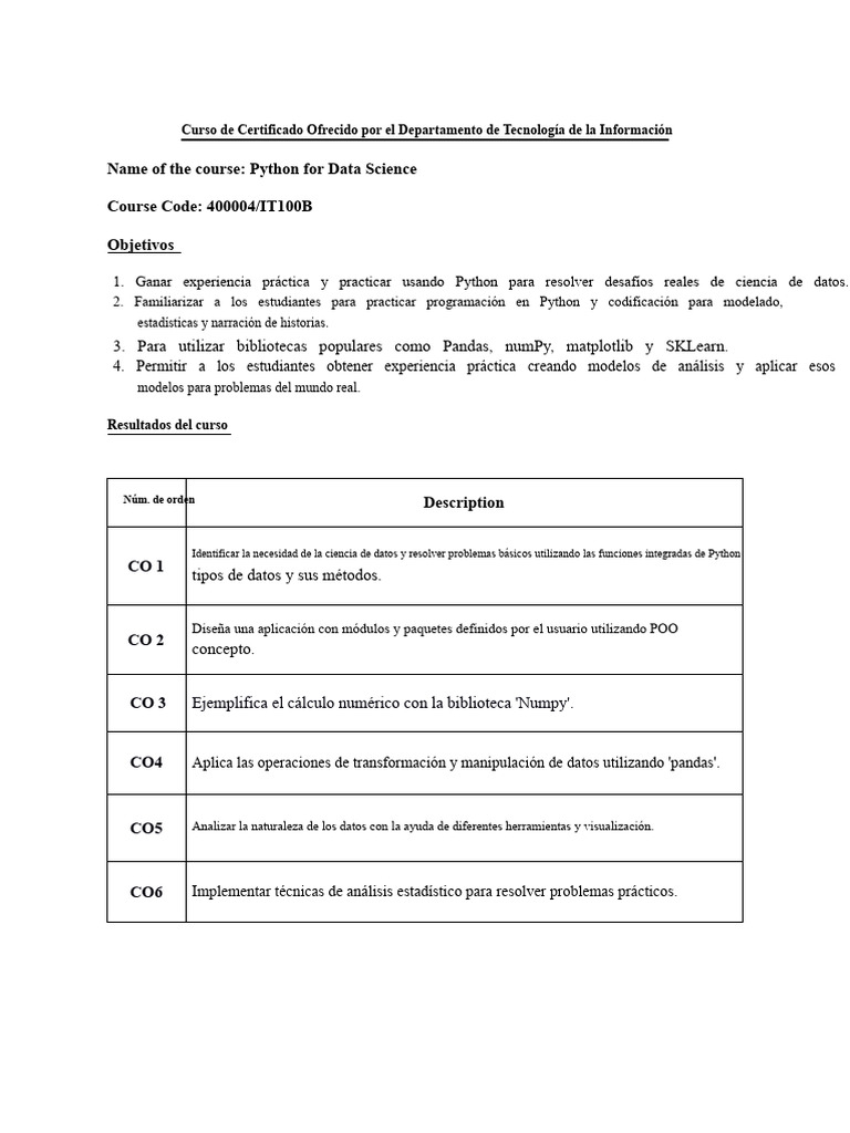 Curso de Python para Ciencia de Datos | PDF | Python (lenguaje de ...