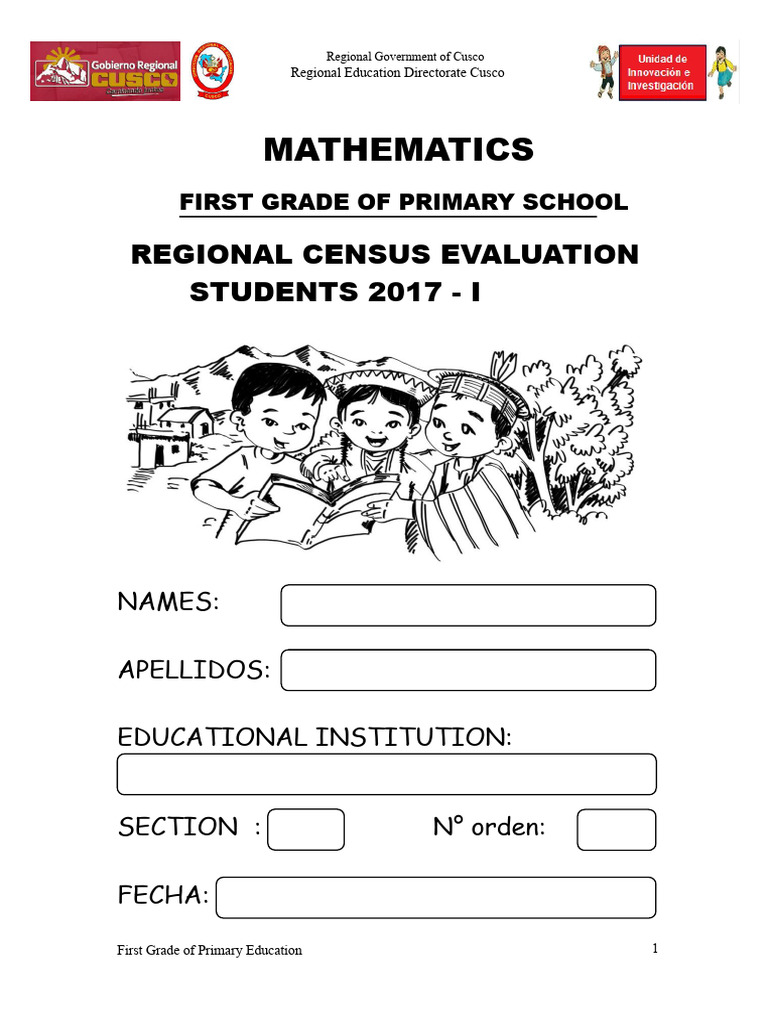 1st Grade - Math Evaluation PDF | PDF