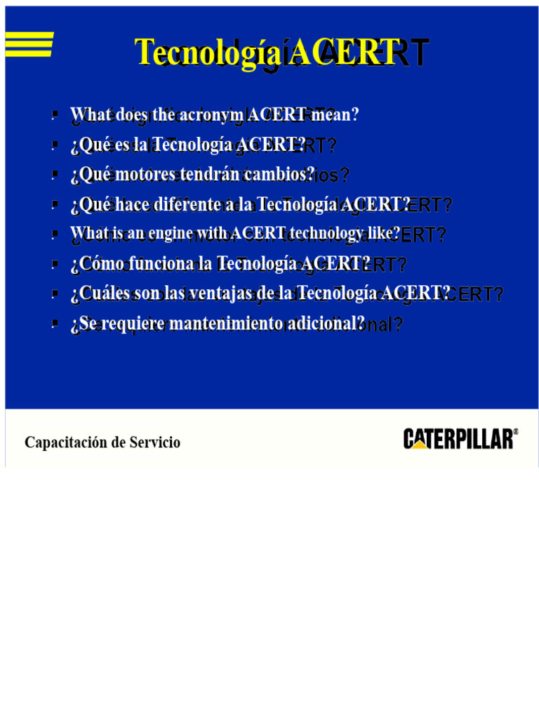Tecnología ACERT: Ventajas y Funcionamiento | PDF | Inyección de ...