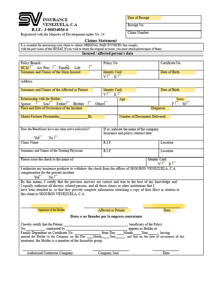 Insurance Claim Submission Form | PDF | Physician | Identity Document