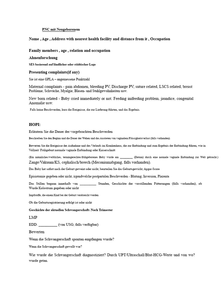 PNC Fall Proforma | PDF