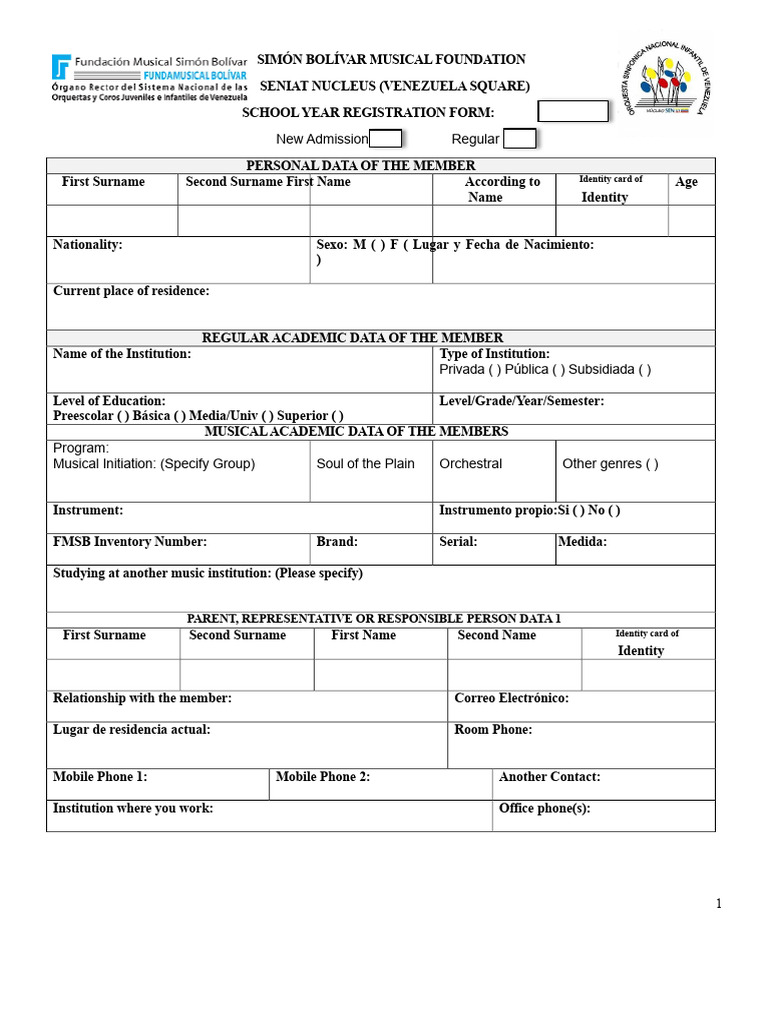 Enrollment Form New Format | PDF