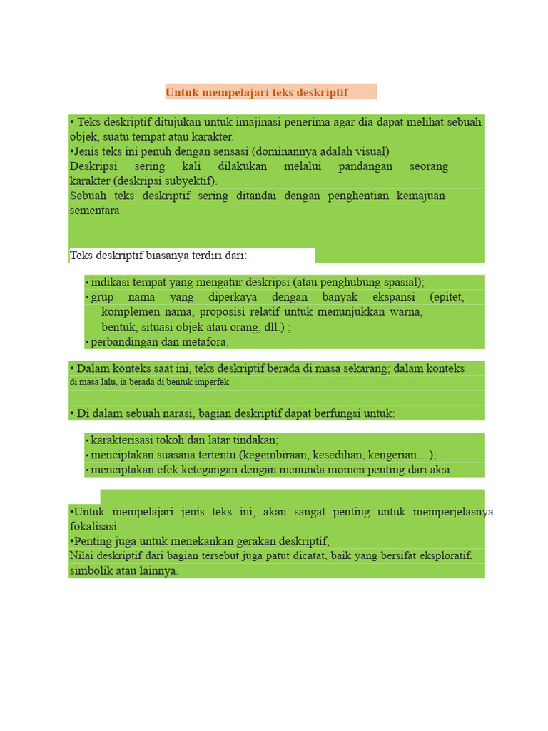 Panduan Lengkap Teks Deskriptif | PDF