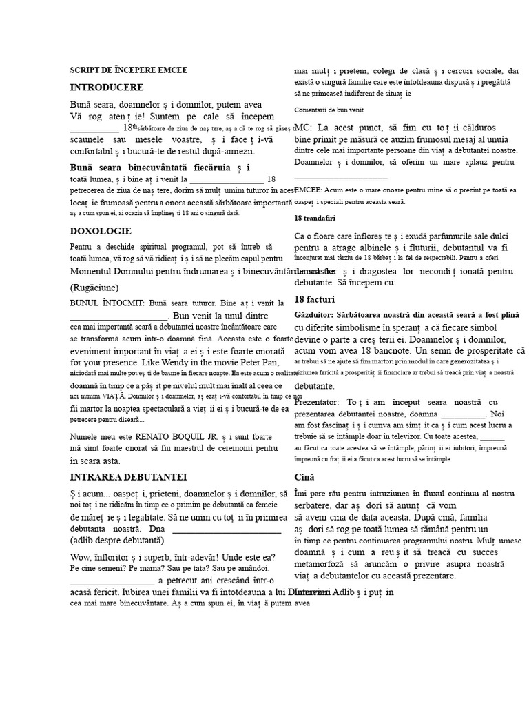Script de Debut Emcee | PDF