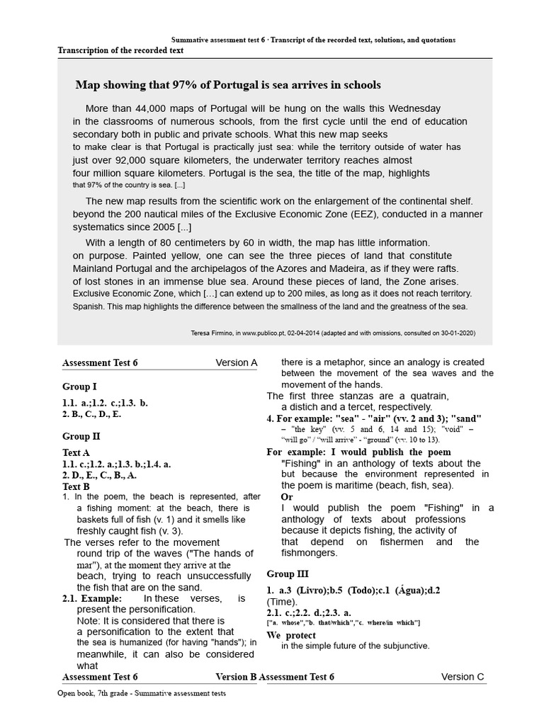 Lab7 Test Evaluation 6 Solutions | PDF | Exclusive Economic Zone | Portugal