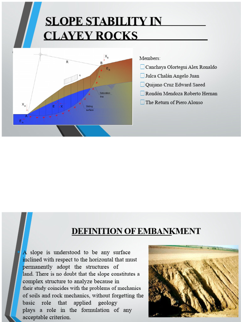 Clayey Rock Slope Stability Analysis | PDF | Landslide | Soil