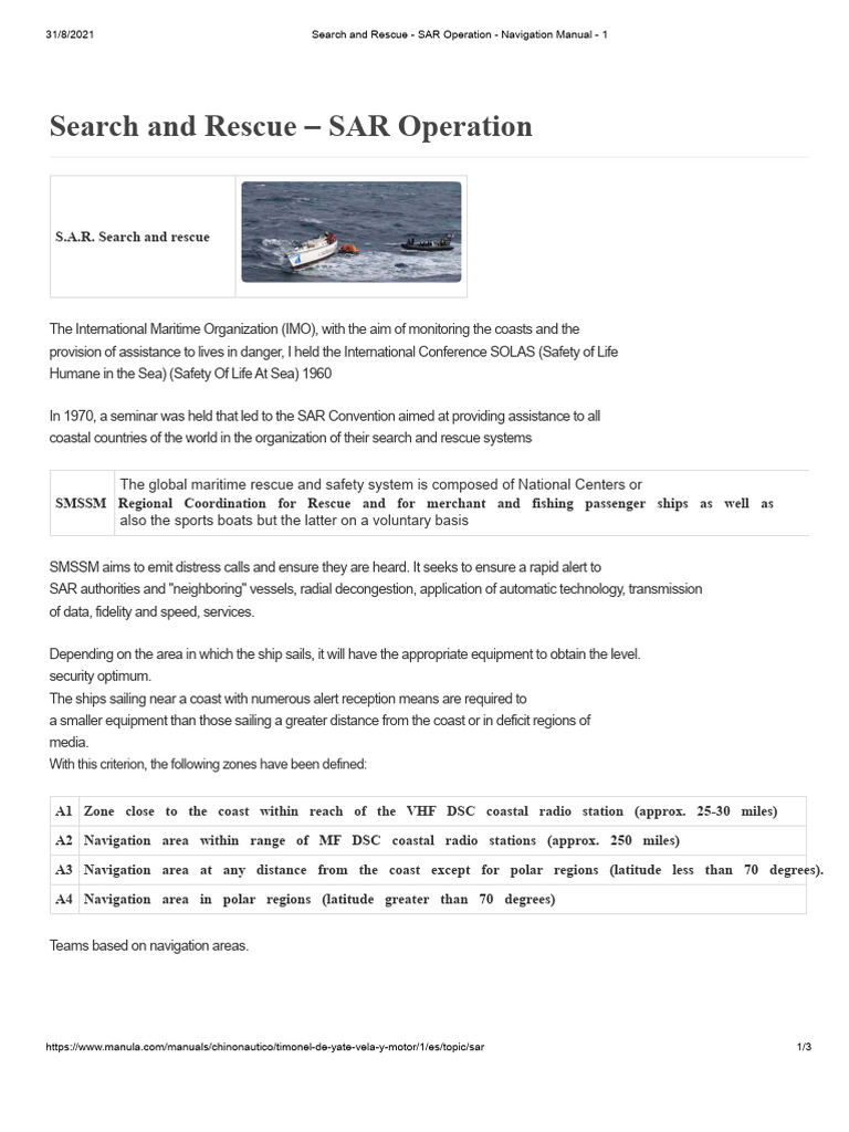 Search and Rescue - SAR Operation - Navigation Manual - 1 | PDF ...
