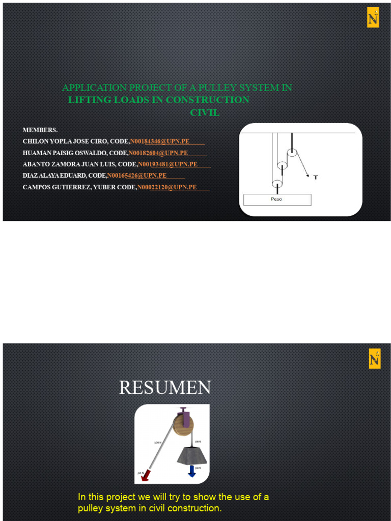 Pulley System for Construction Lifting | PDF | Force | Mechanical ...