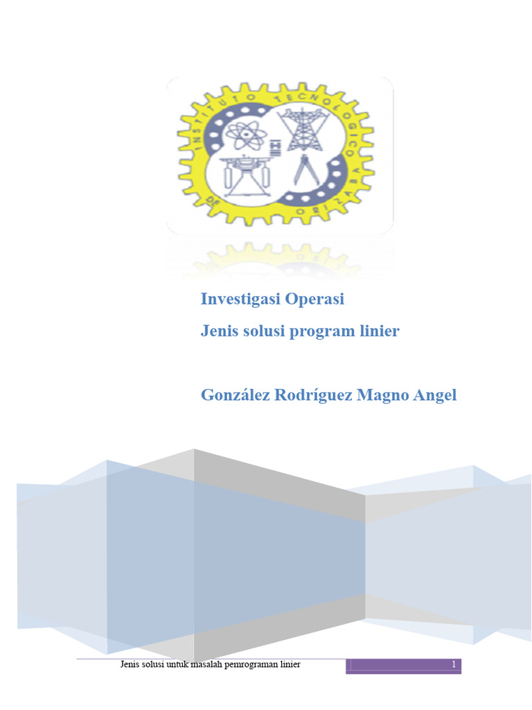 Jenis Solusi dalam Pemrograman Linier | PDF