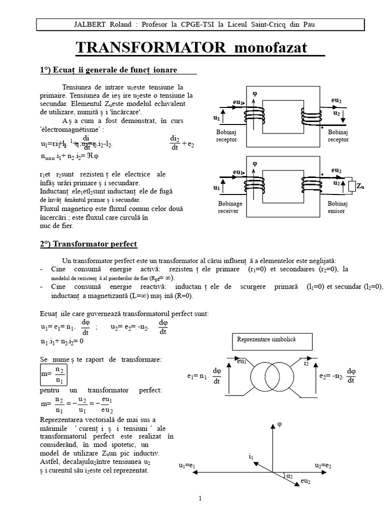 Transformator Monofazat | PDF