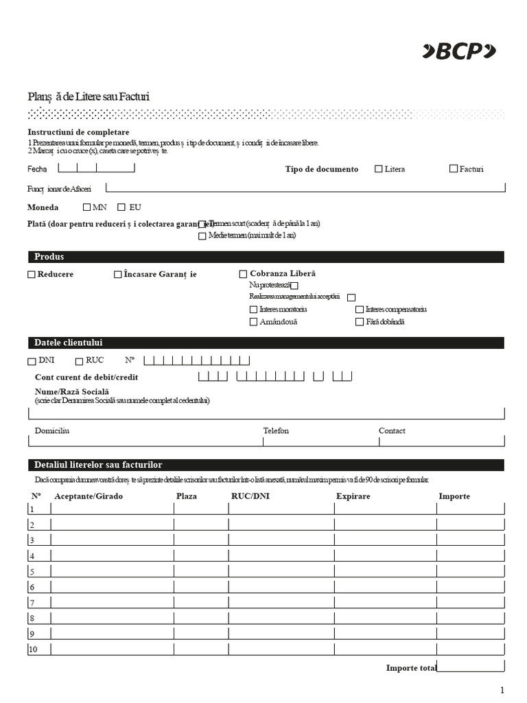 Formular de Litere Sau Facturi | PDF