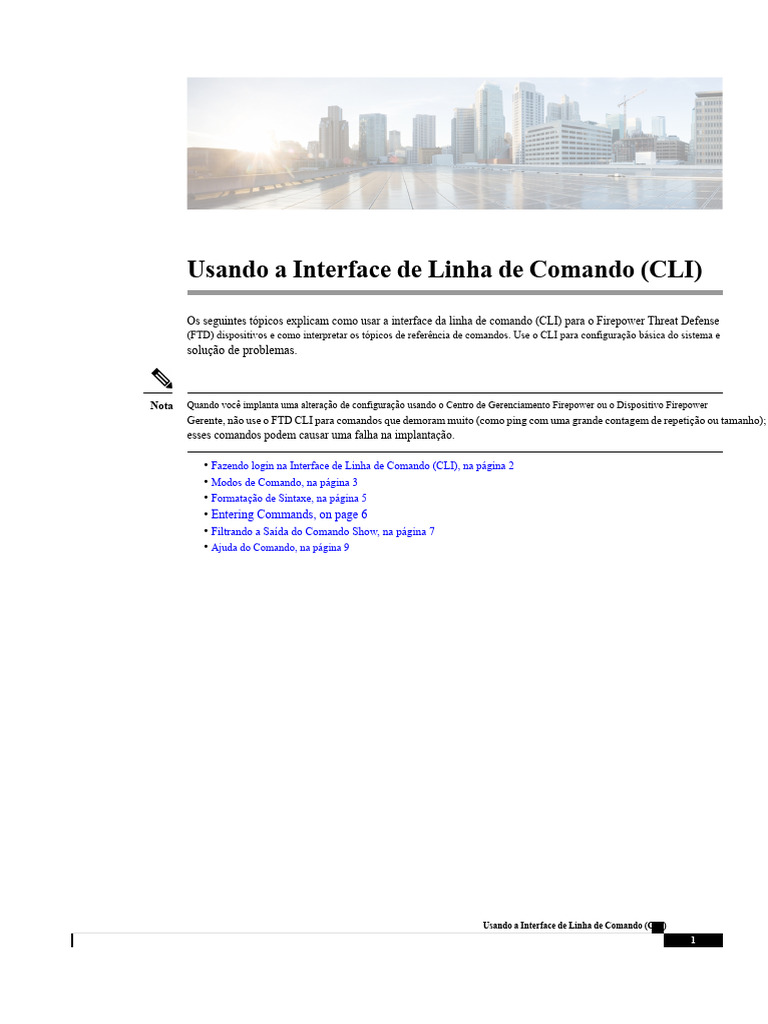 Guia de Uso da CLI no Firepower FTD | PDF | Interface de linha de ...