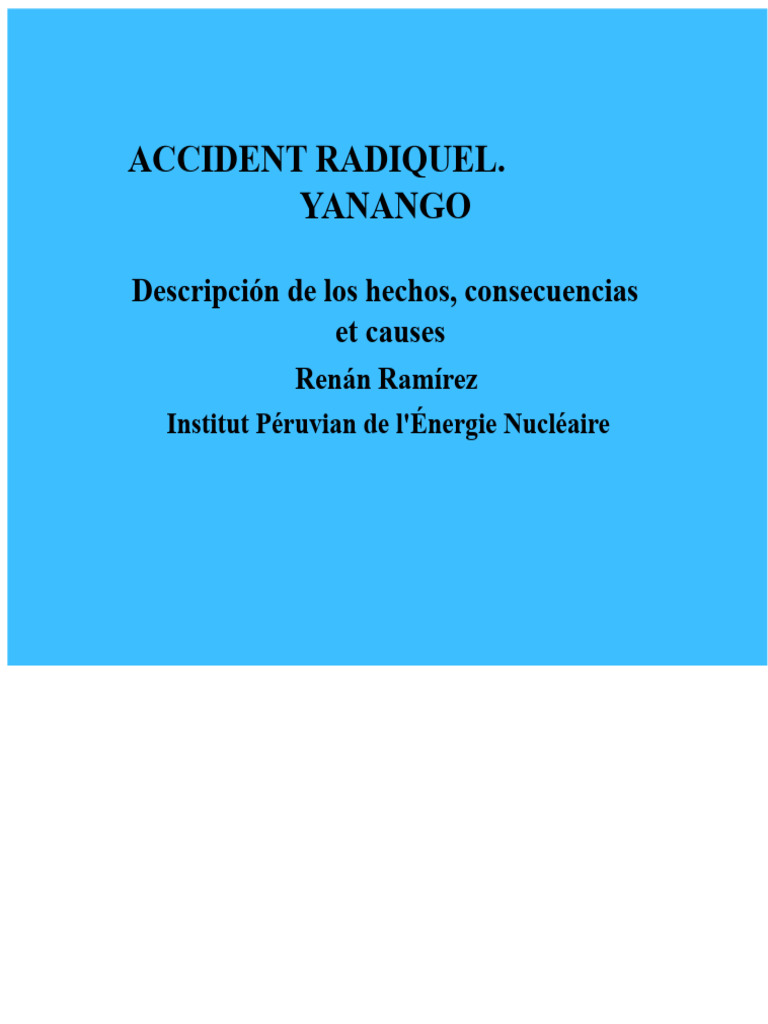 Accident radiologique à Yanango, Pérou | PDF