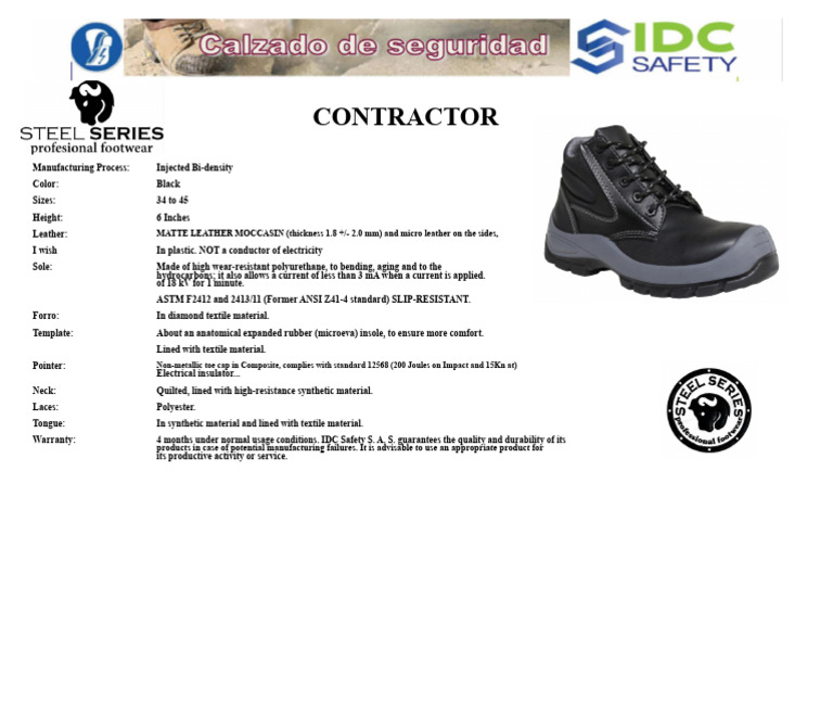 Contractor Safety Boot M.steel Series | PDF