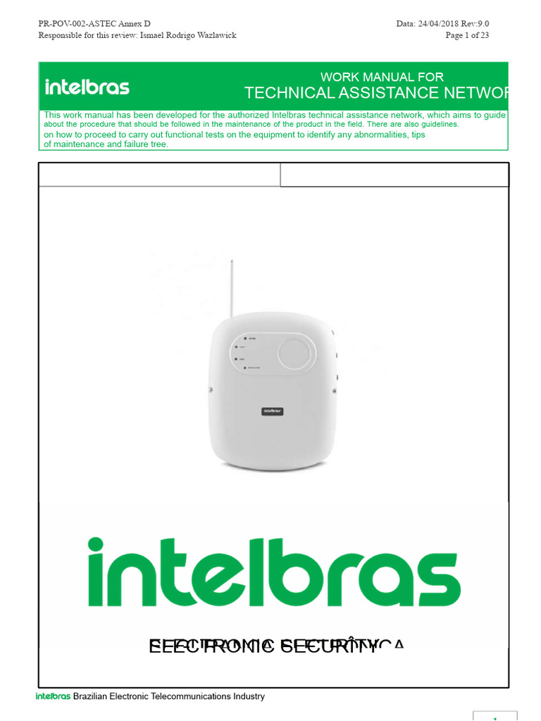 Technical Assistance Manual for Intelbras | PDF | Diode | Electrostatic ...