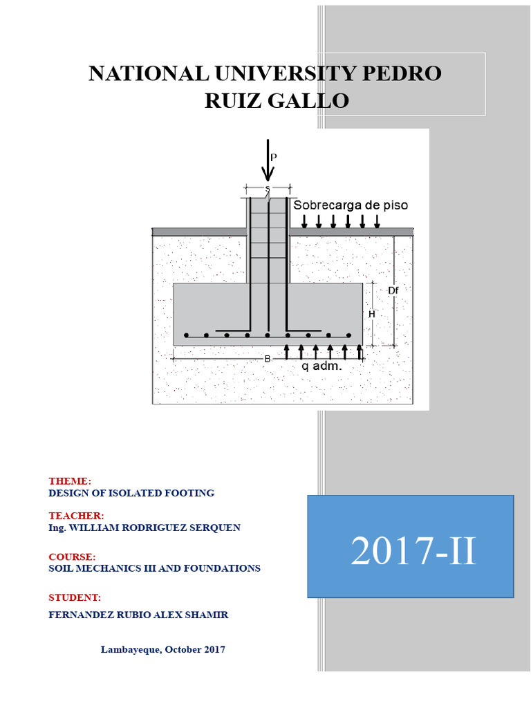 Example of Isolated Footing Design | PDF | Continuum Mechanics | Mechanics