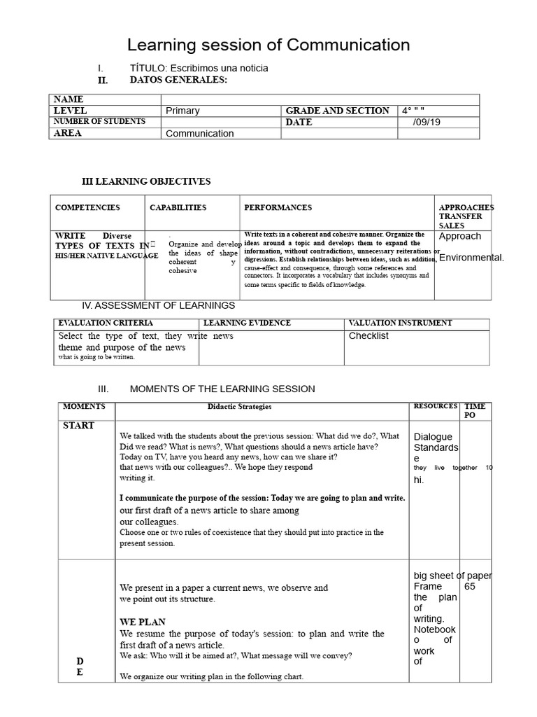 Writing a News Article Lesson Plan | PDF | News | Learning