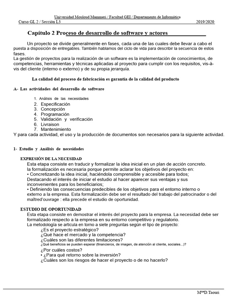 Proceso de Desarrollo de Software y Actores | PDF | Software ...