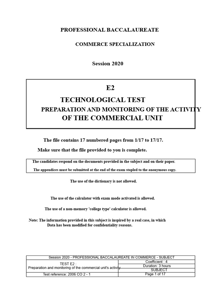 2020 E2 Exam Subject - BacProCom-CADOCHIC 2020-BCP COMMERCE 2006 MRM ...