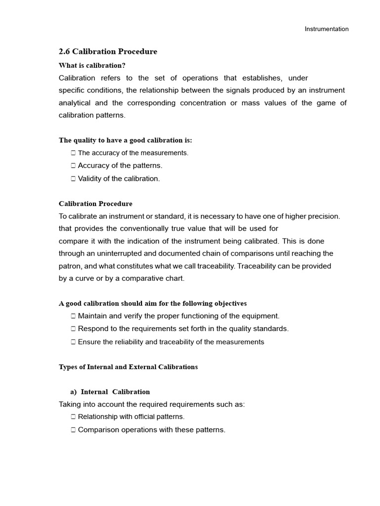 2.6 Calibration Procedure READY | PDF | Calibration | Accuracy And ...