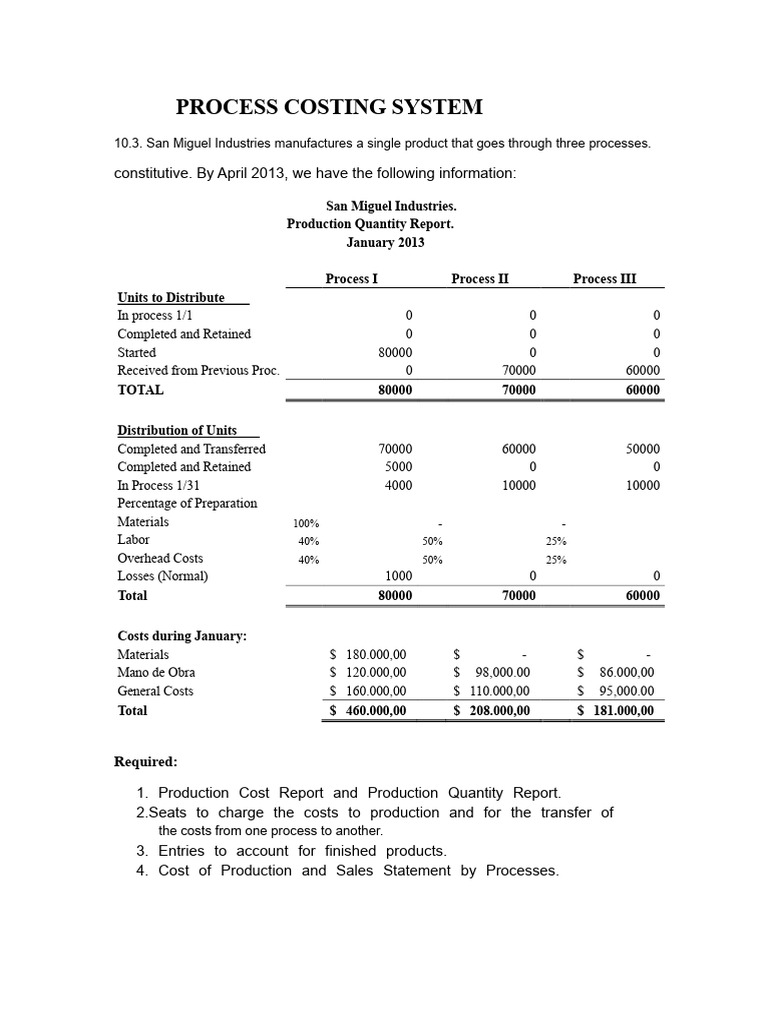 Process Costing System Cases | PDF | Cost Of Goods Sold | Inventory