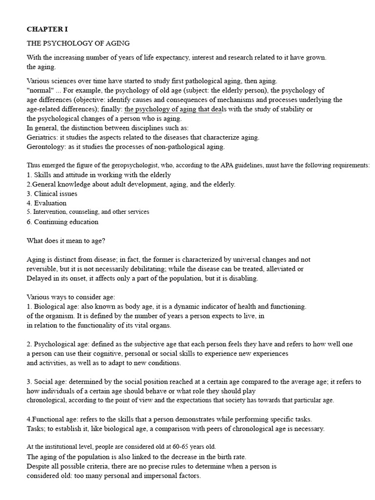Psychology of Aging and Longevity | PDF | Dementia | Well Being