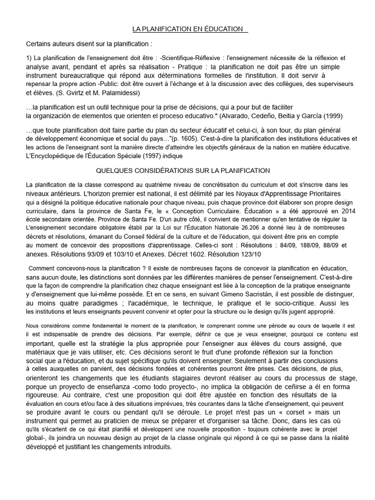 Guide de Planification Éducative Efficace | PDF | Planification ...