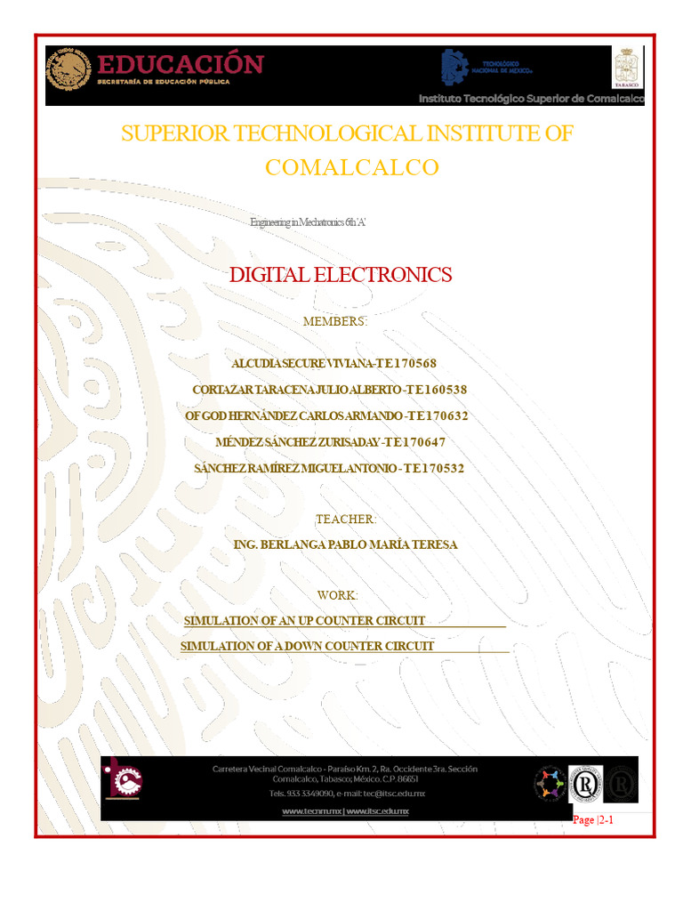 Digital Electronics - 6a - Ascending-Descending Counter PDF | PDF ...