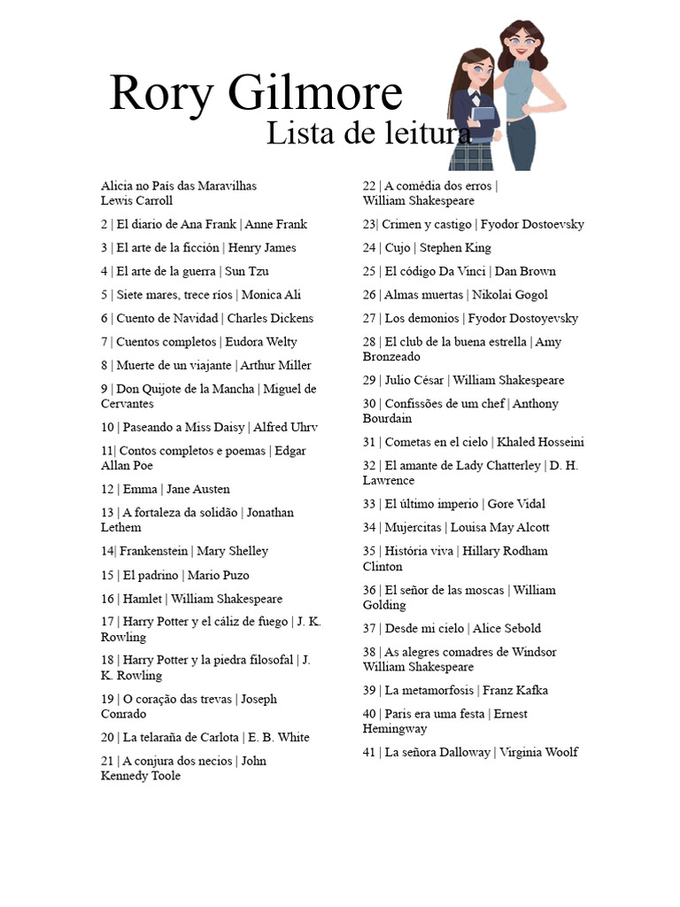Rory Gilmore Bucherliste Pdf