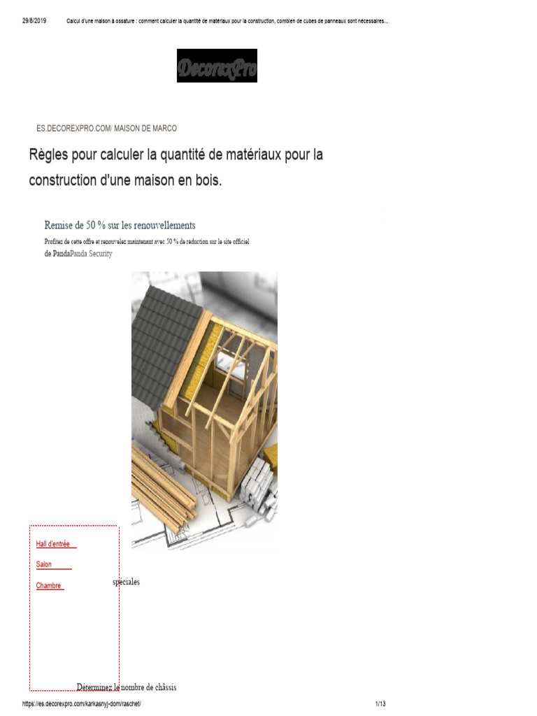 Calcul des matériaux pour maison en bois | PDF | Bois (matériau de ...