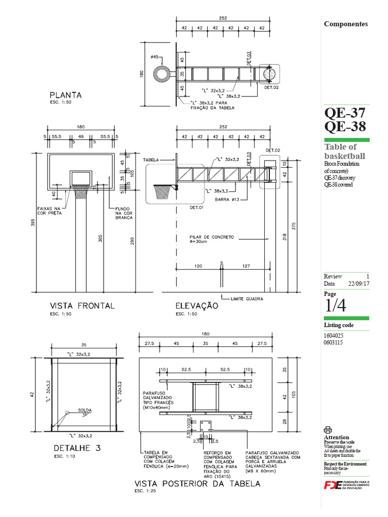 Basketball Court Construction Components | PDF | Concrete | Composite ...