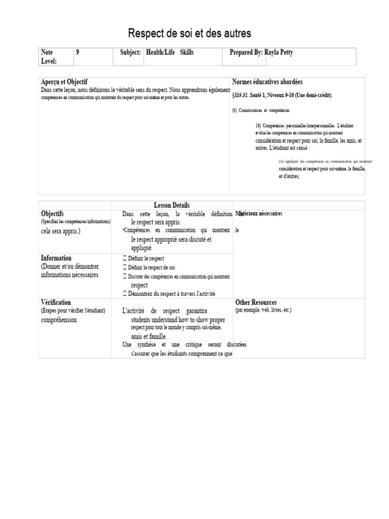 Comprendre le Respect et la Communication | PDF