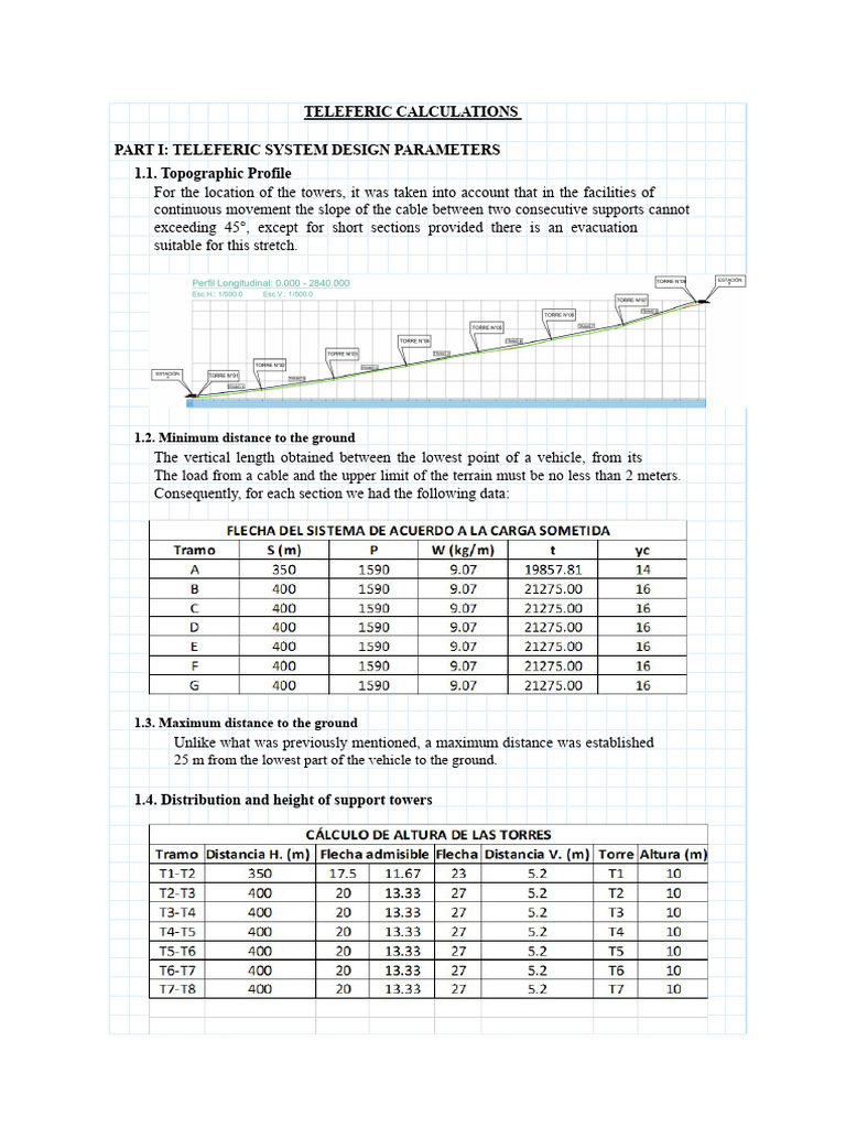 Teleferic System Design Calculations | PDF