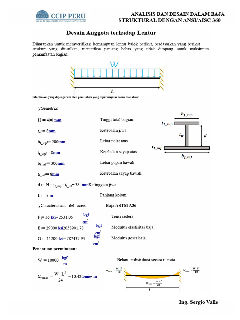 2 Contoh Fleksi Profil I Simetri Sederhana Dengan Inti Tidak Kompak Pdf