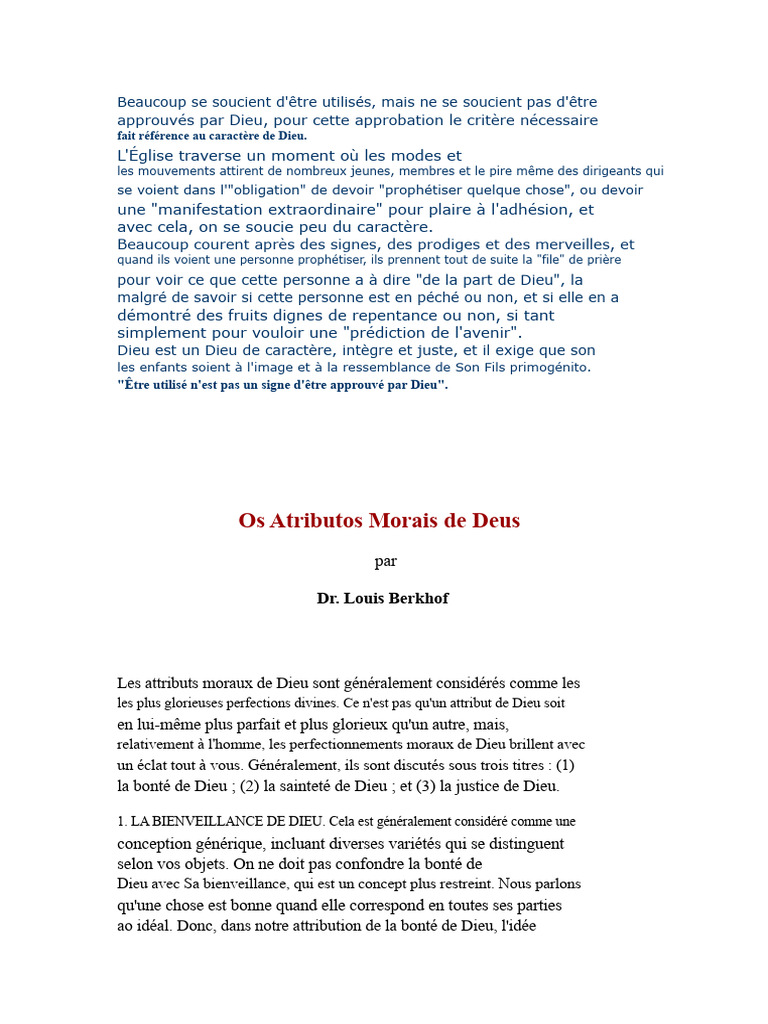 Caractère de Dieu et approbation divine | PDF | Miséricorde | Dieu